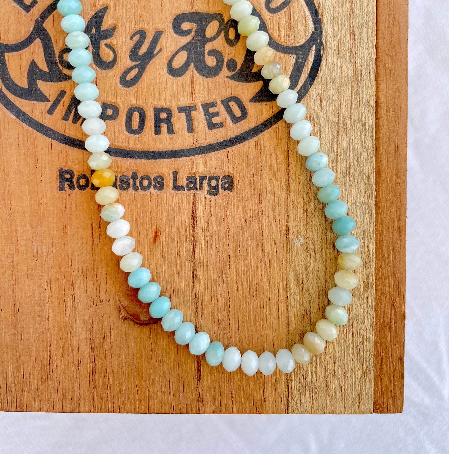 Amazonite Rondelle Gemstone Necklace