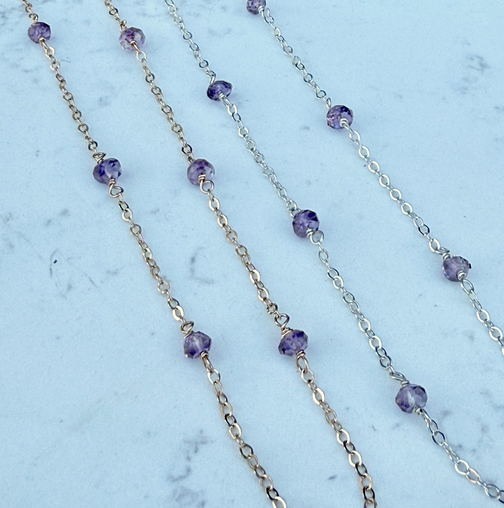 Amethyst Station Necklaces