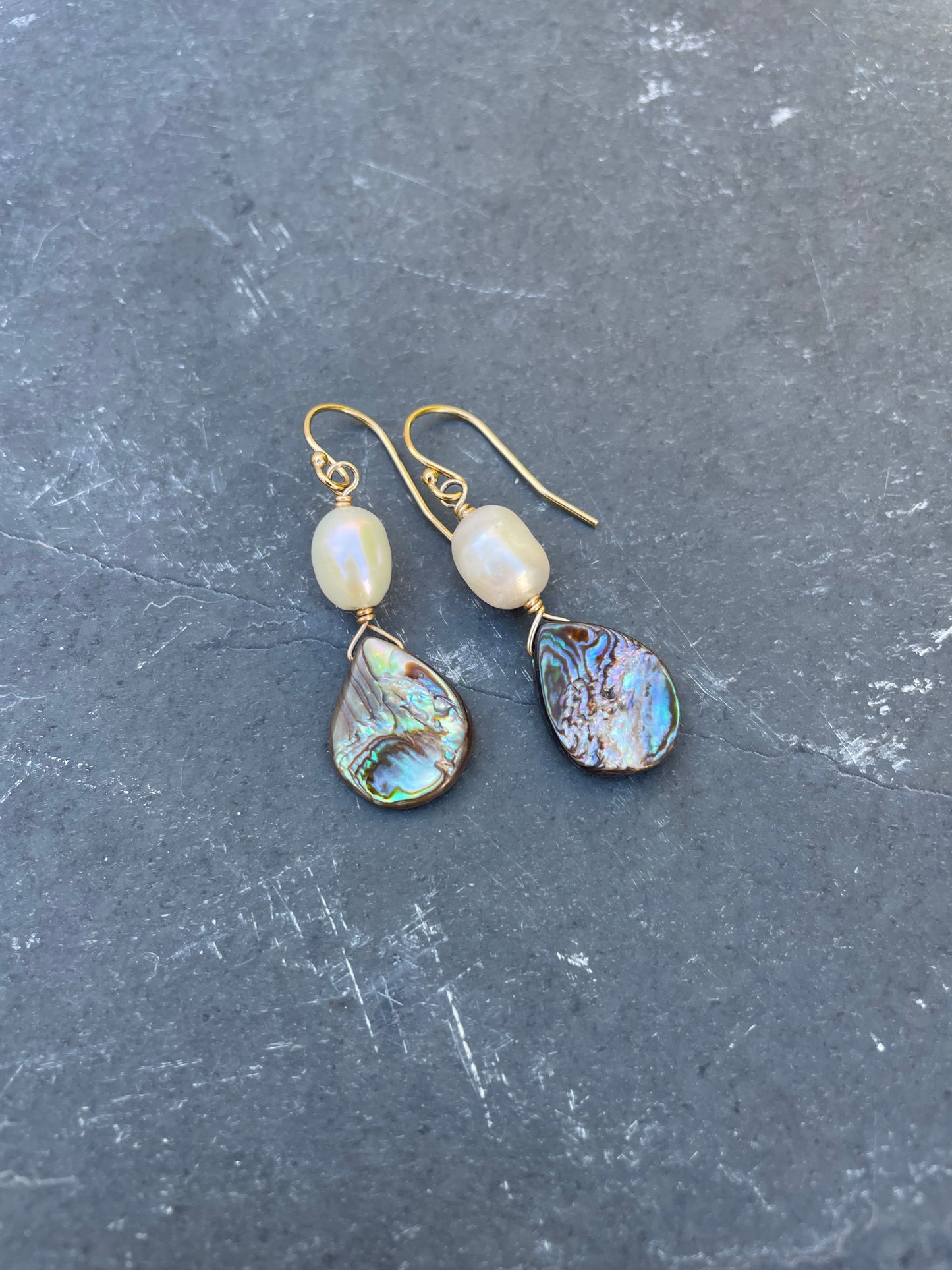 Abalone pearl shell earrings