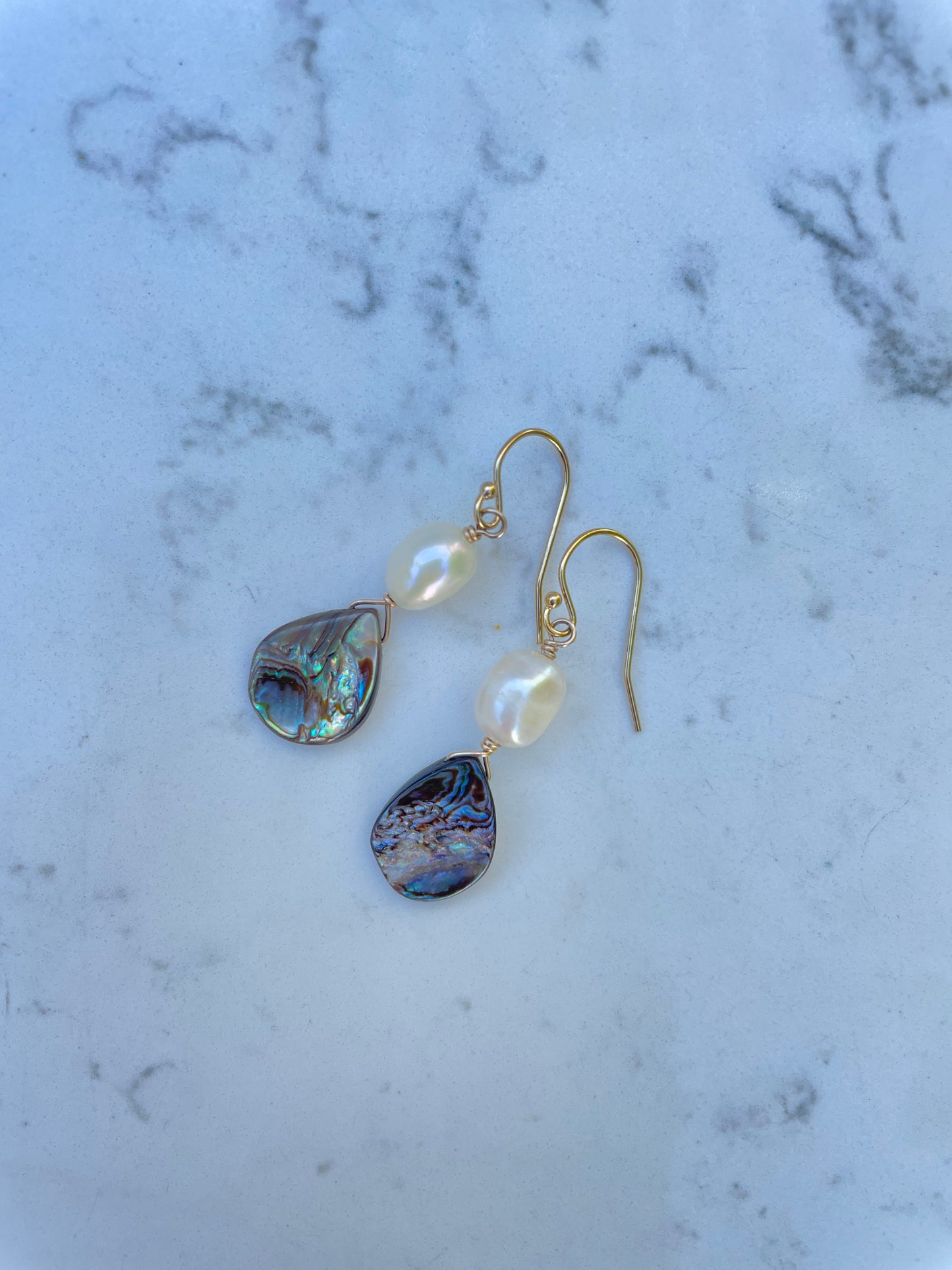 Abalone pearl shell earrings