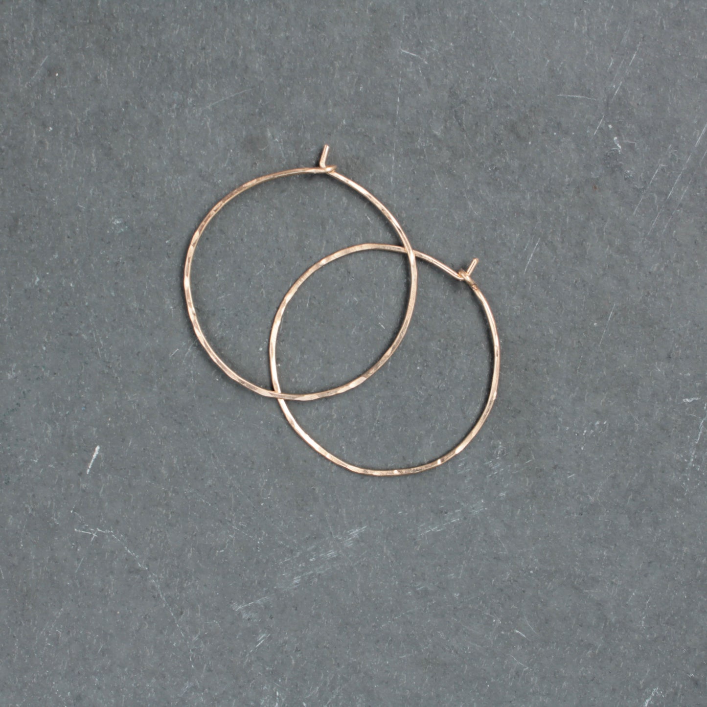 Gold Filled Hammered Hoops