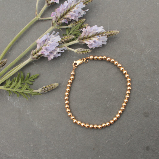 Gold Filled 4mm Bead Bracelet
