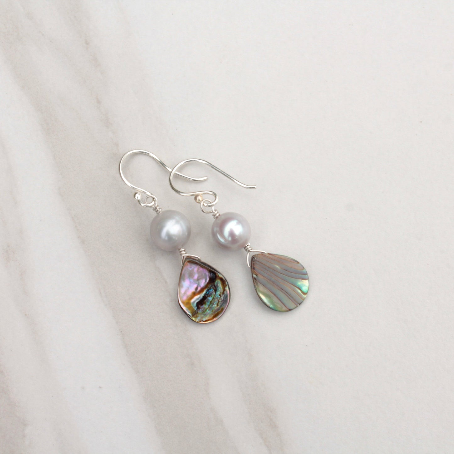 Abalone pearl shell earrings