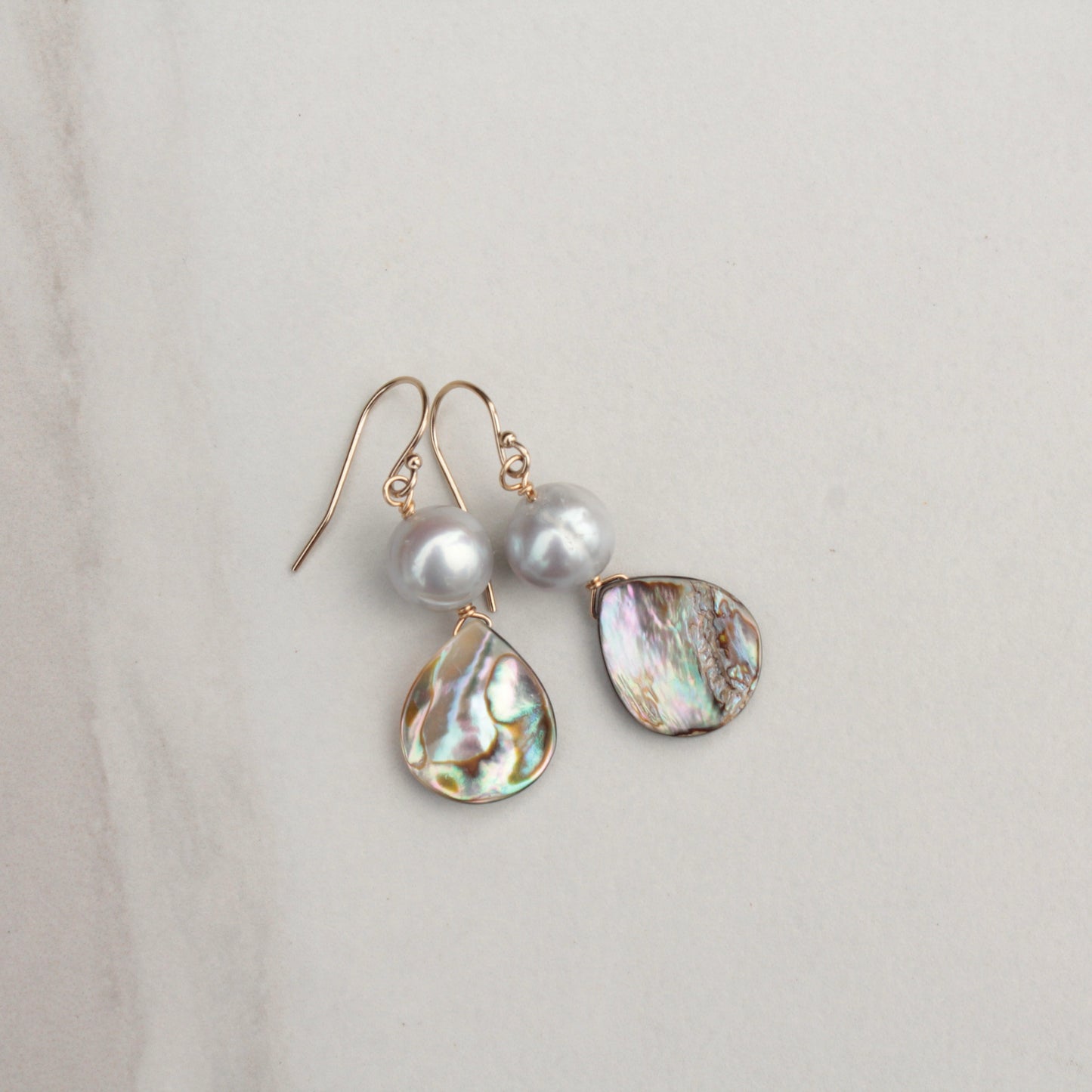 Abalone pearl shell earrings