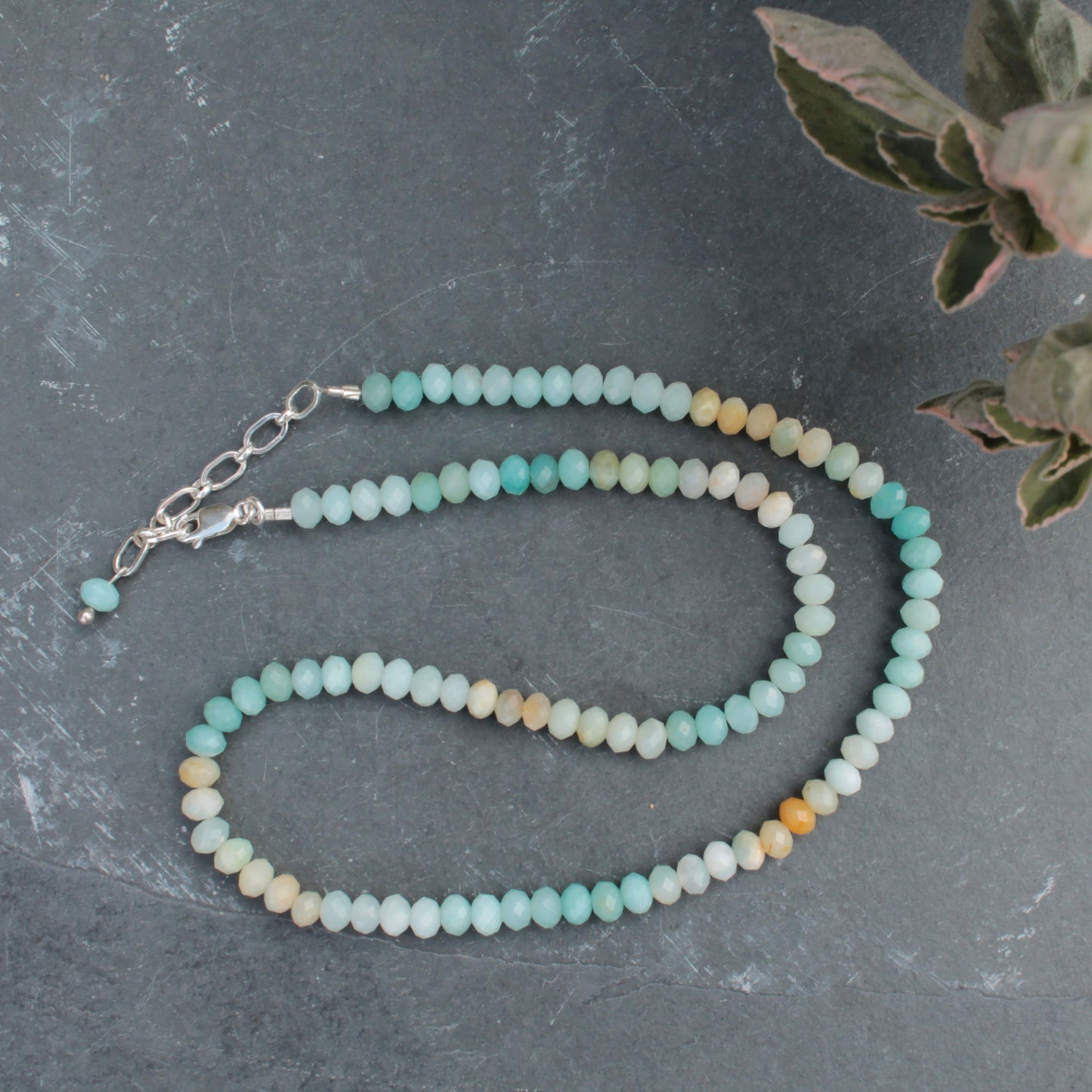 Amazonite Rondelle Gemstone Necklace