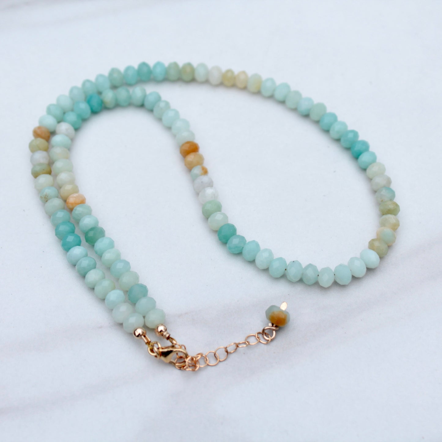 Amazonite Rondelle Gemstone Necklace