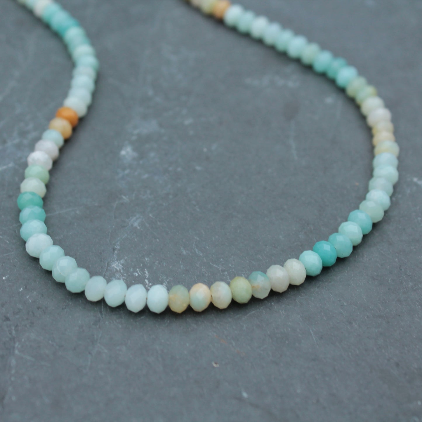 Amazonite Rondelle Gemstone Necklace