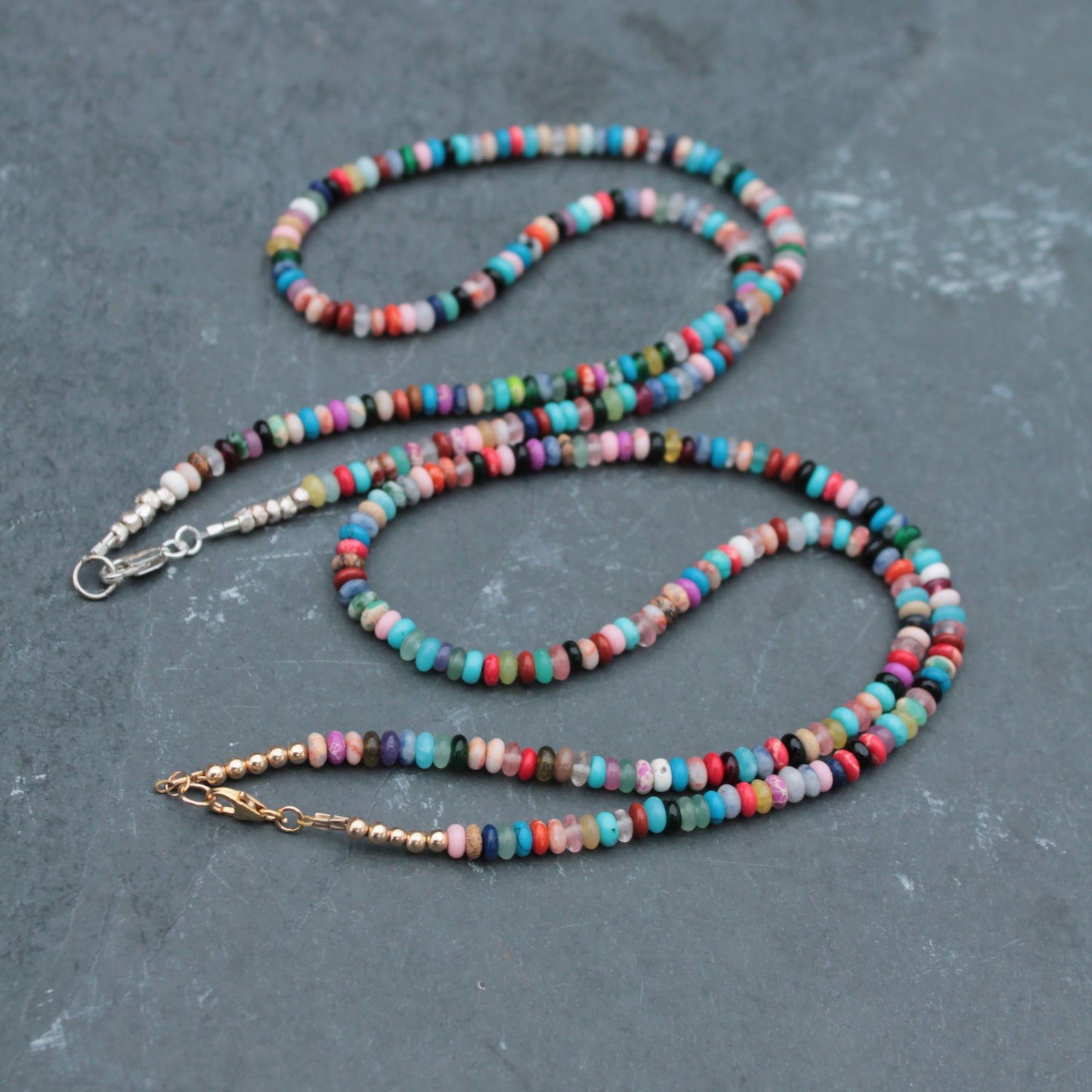 Multi Gemstone Rondelle Necklace