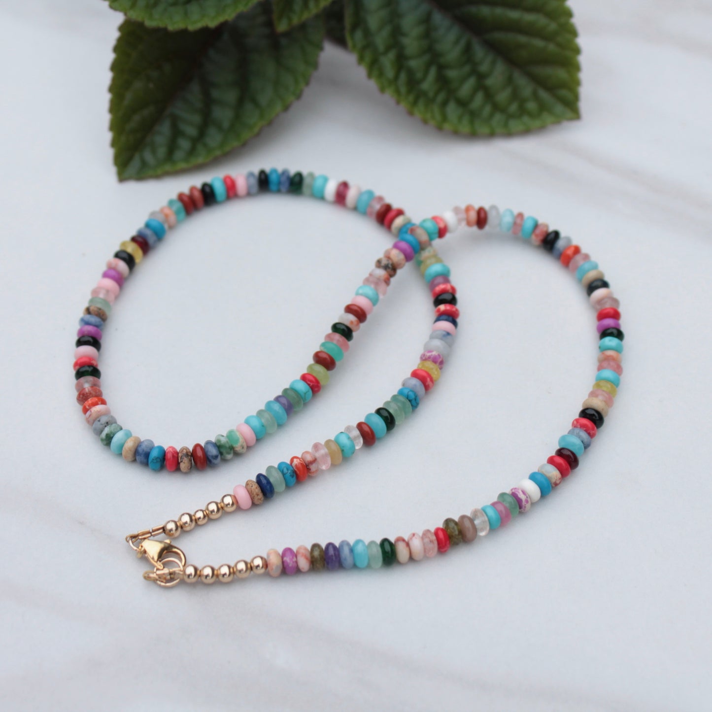 Multi Gemstone Rondelle Necklace