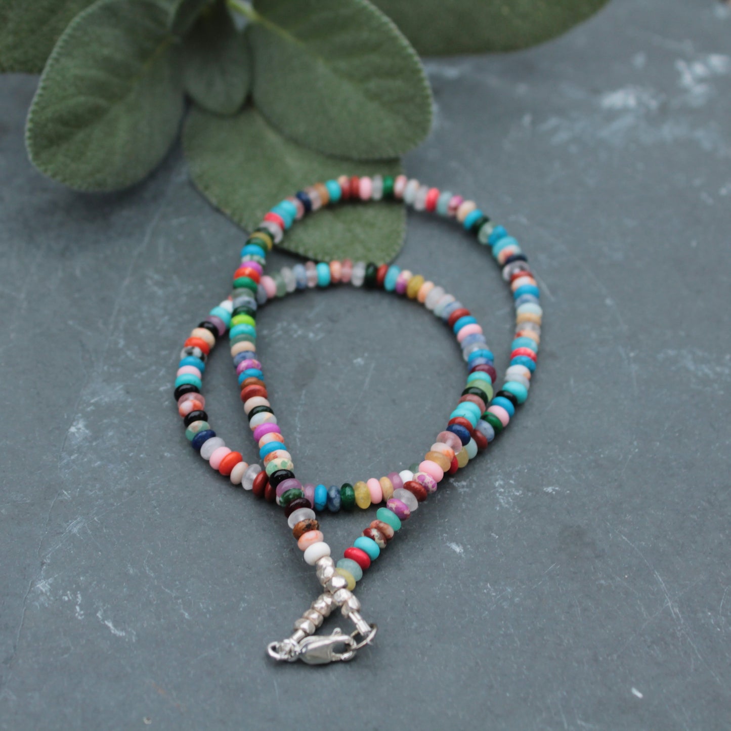 Multi Gemstone Rondelle Necklace