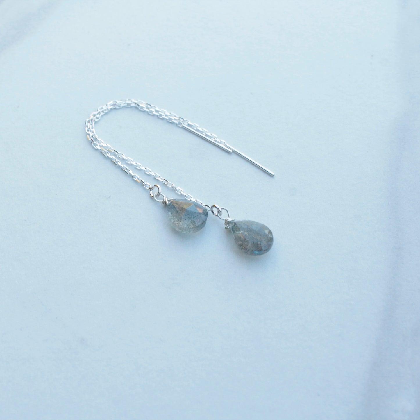 Sterling Silver Chain Threader with Gemstone Dangles