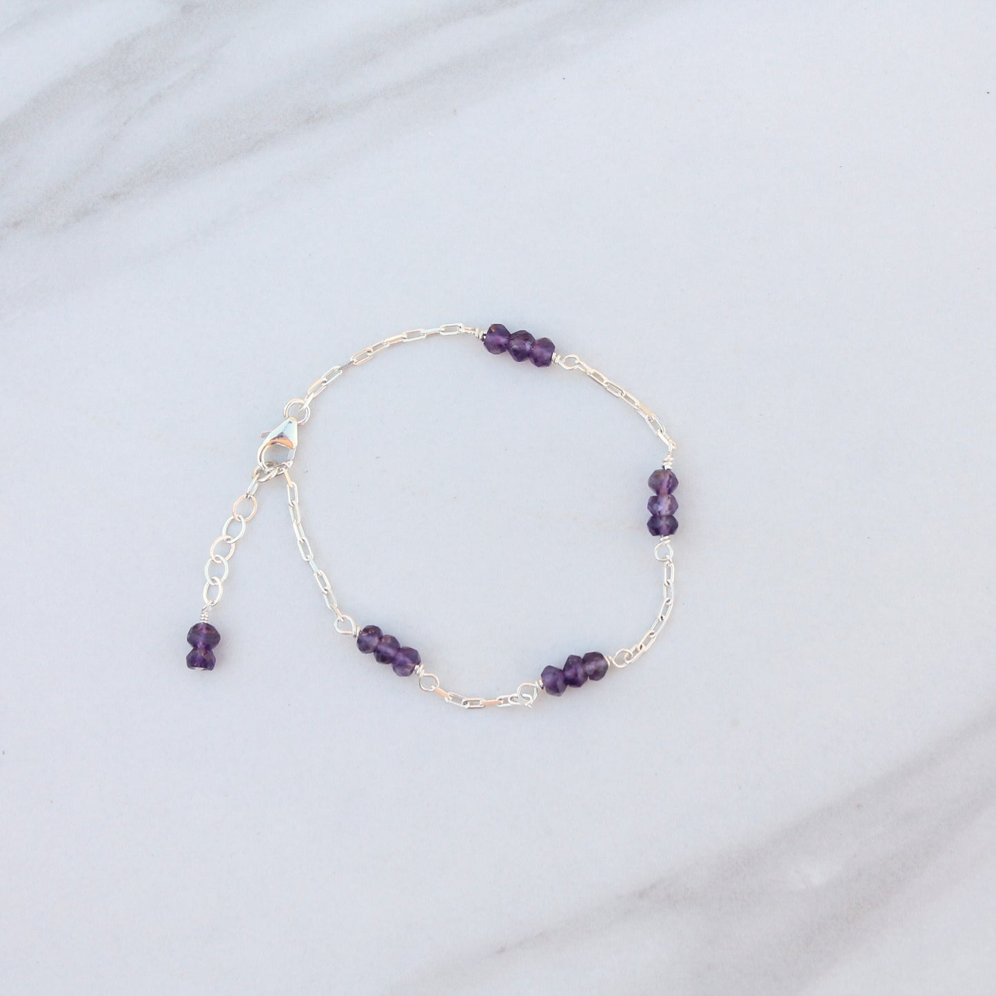 amethyst chain bracelet