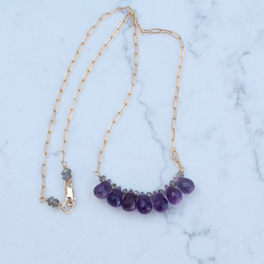 amethyst dewdrop necklace