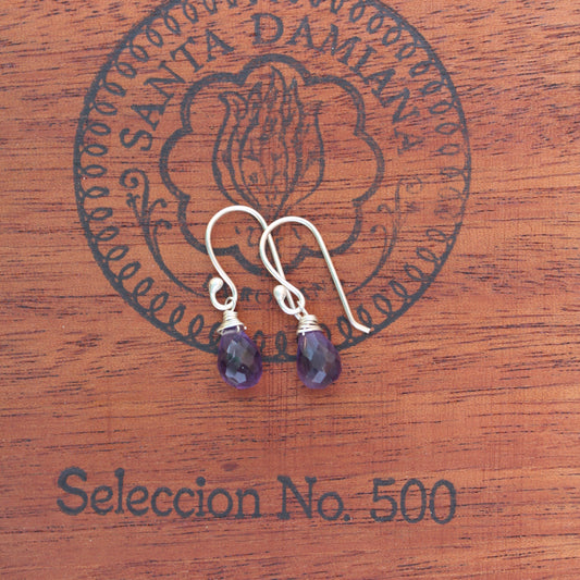 Amethyst Briolette Dangle Earrings